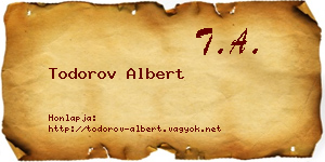 Todorov Albert névjegykártya